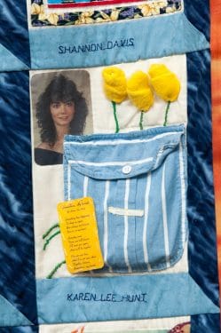 Karen Hunt's block in the Memorial Quilt.