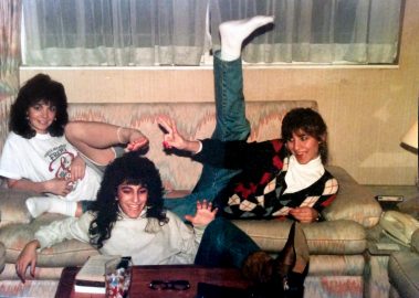 Karen Hunt with her Roommates. Notting Hill, December, 1988